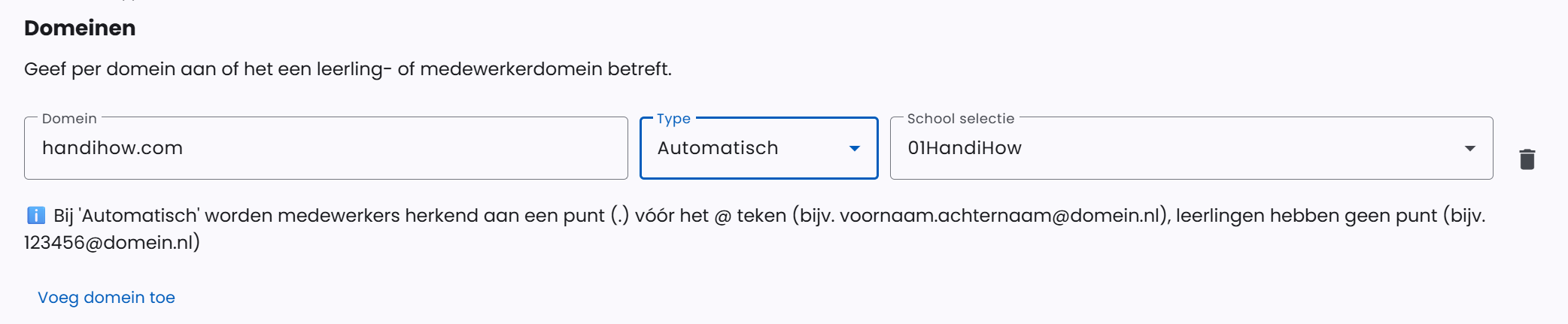 Automatische detectie instellen