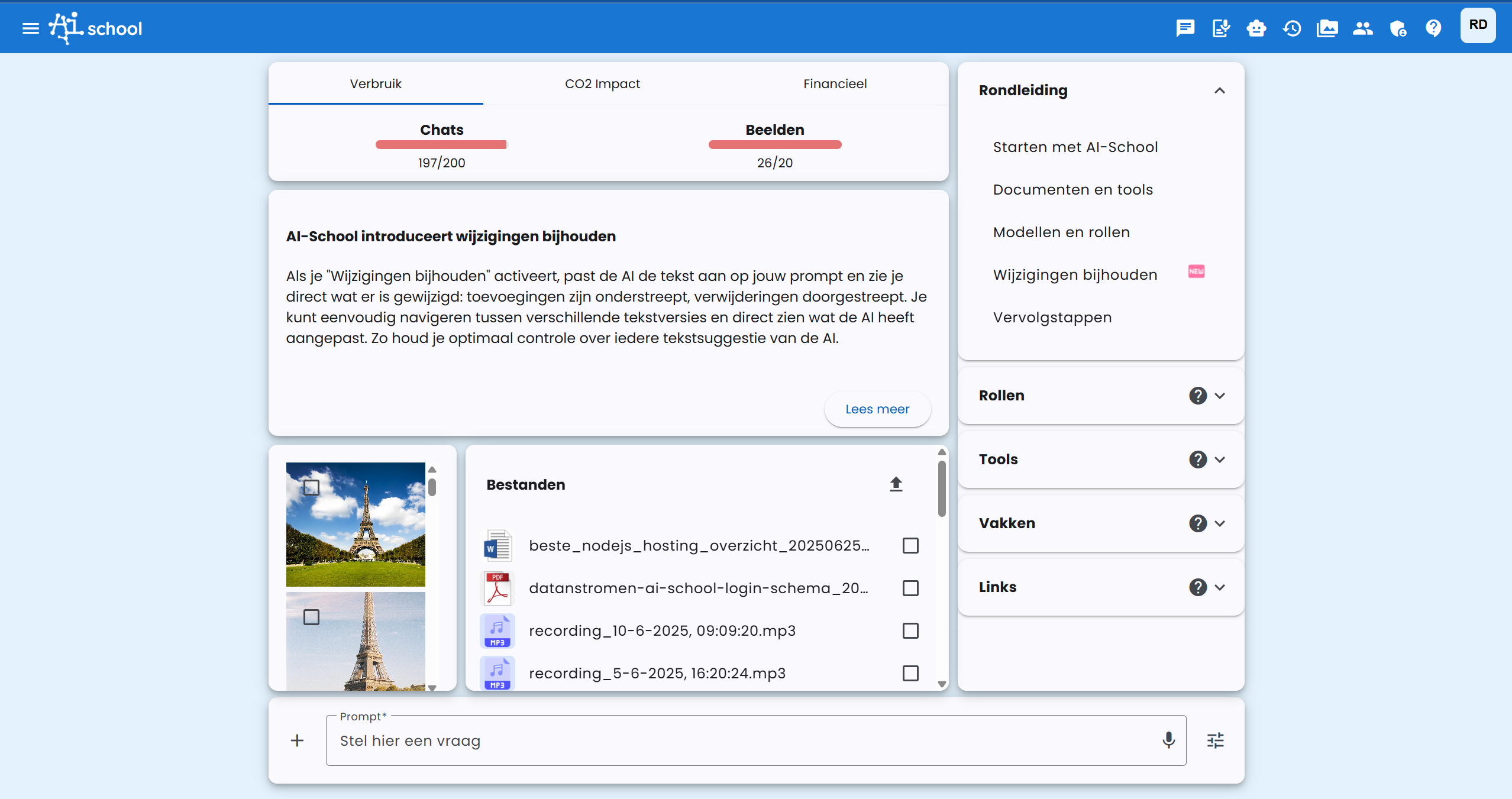 AI School Dashboard met Nieuws