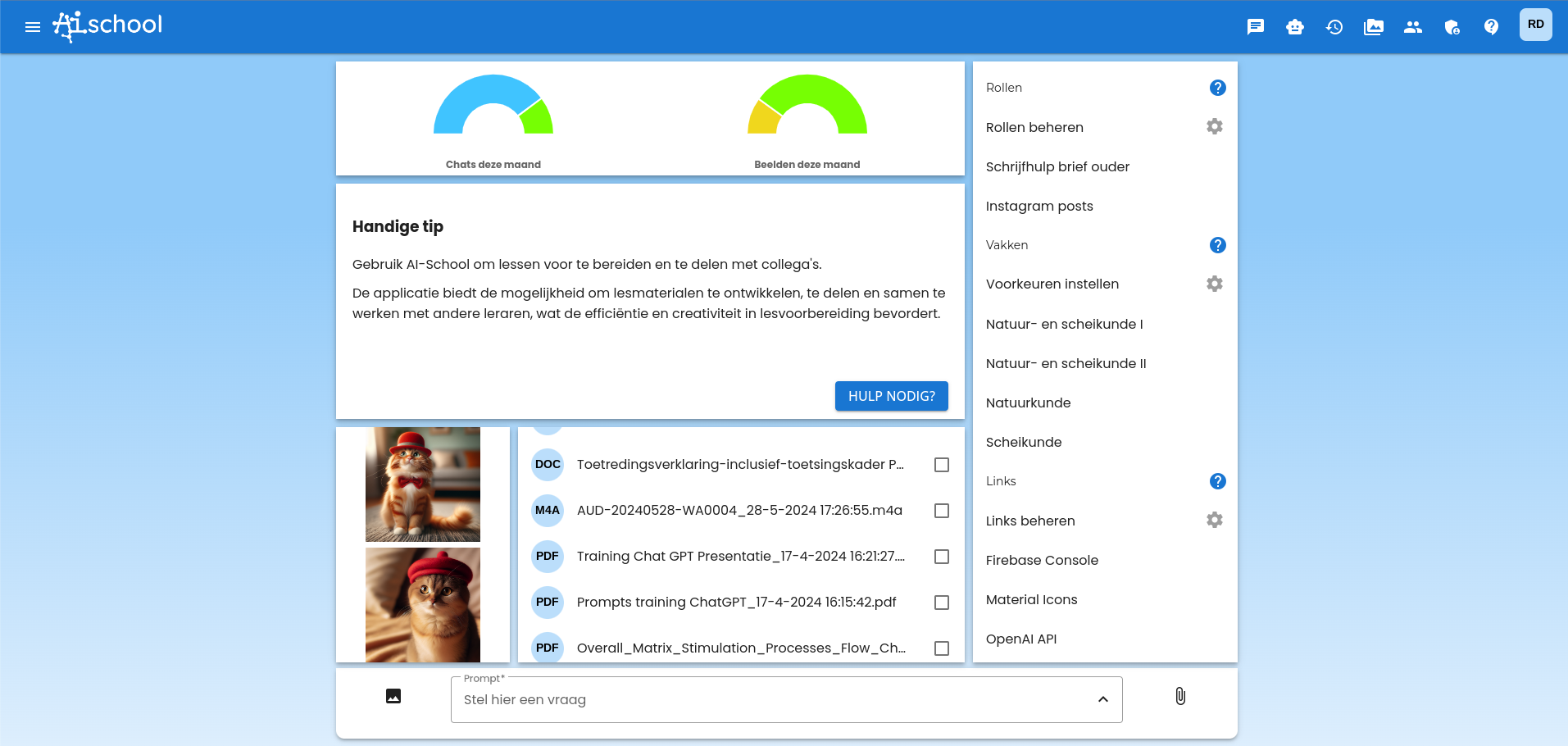 AI School Dashboard met Nieuws