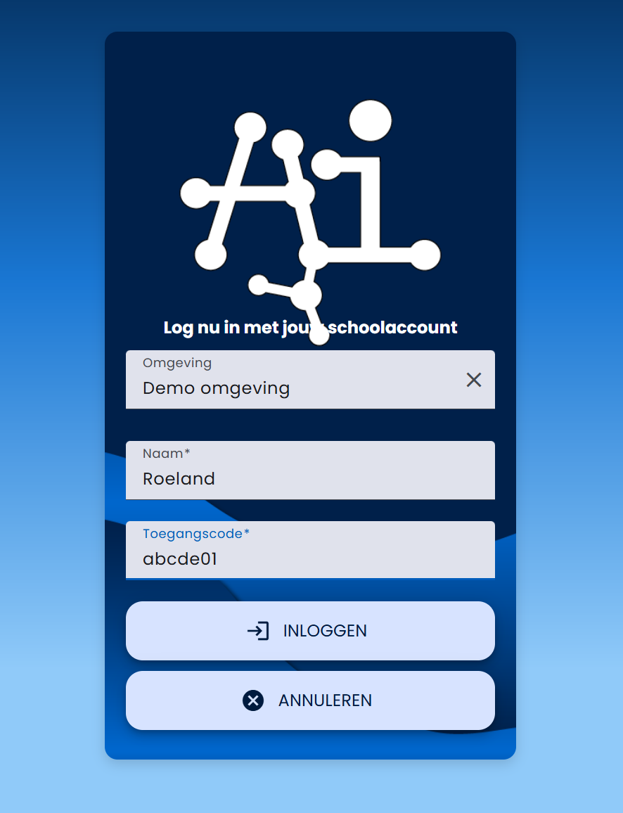 Toegangscode invoeren