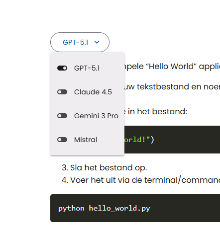 Selectie taalmodellen