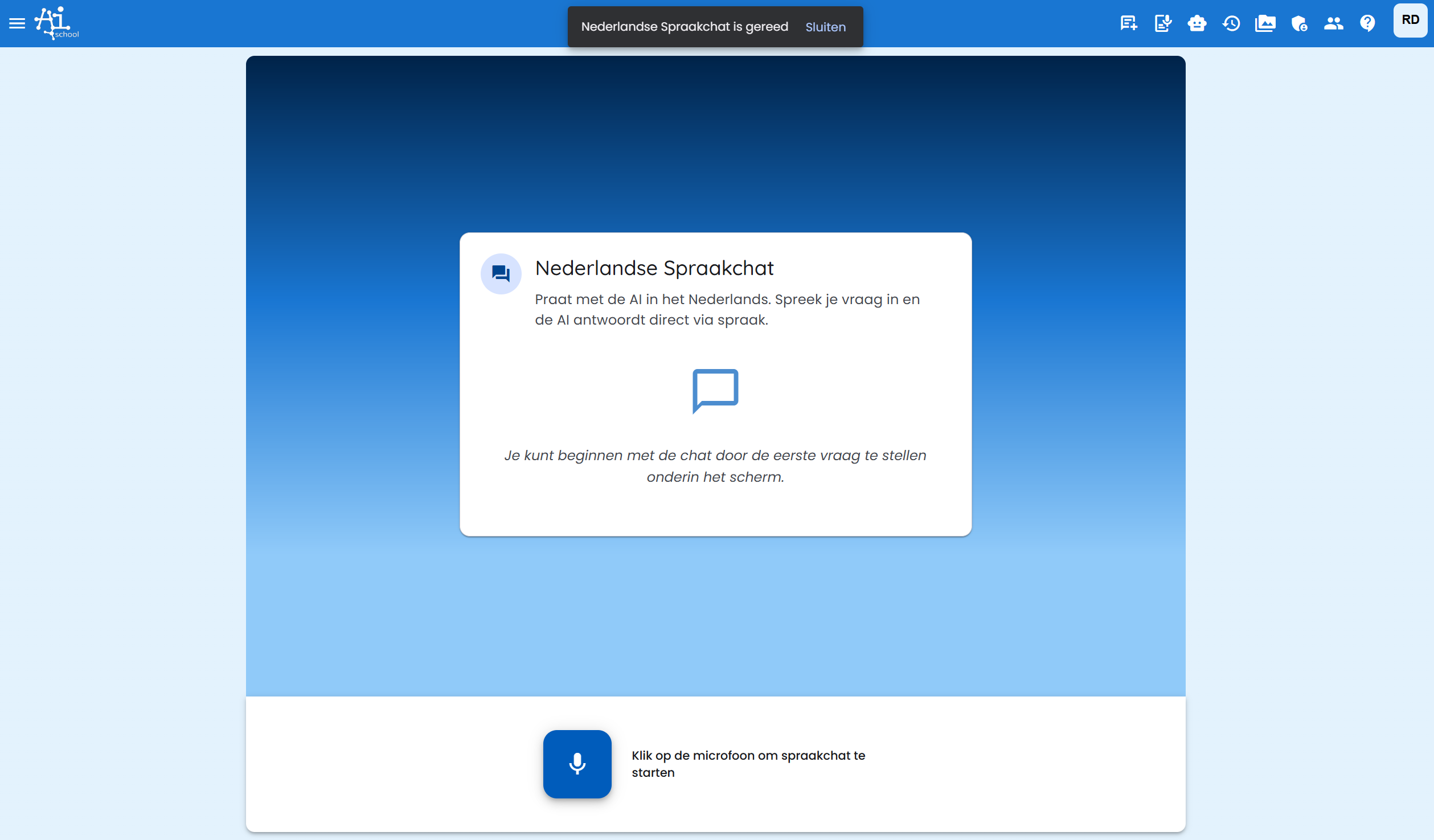 Spraakchat is gereed