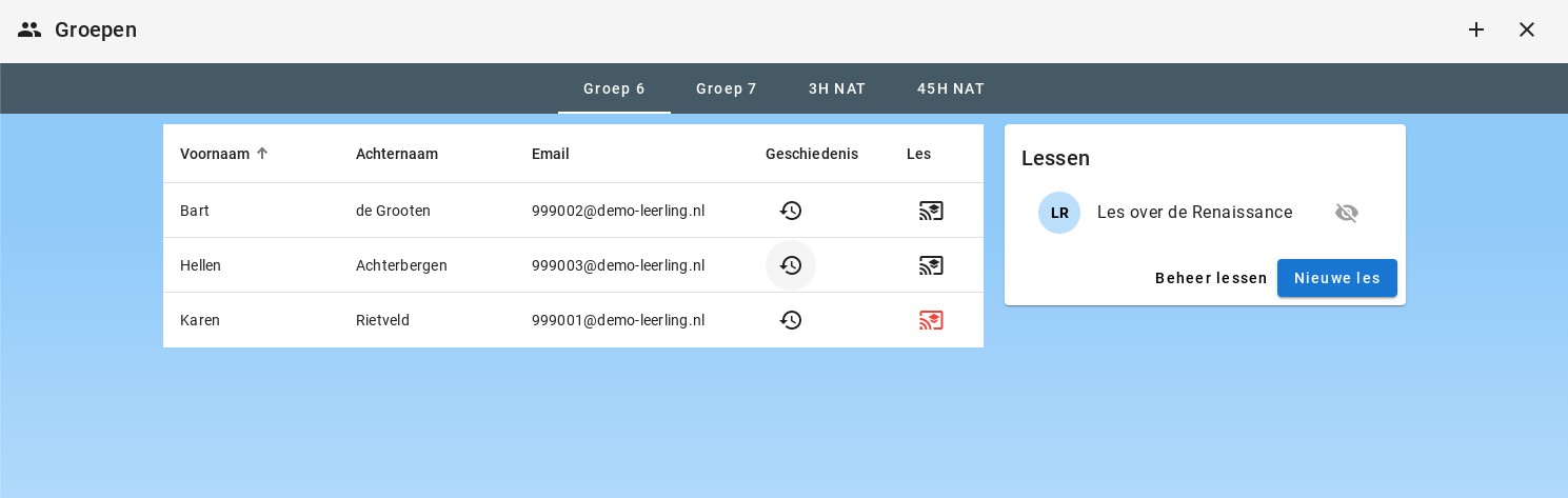 Oversigt over elever under lektion