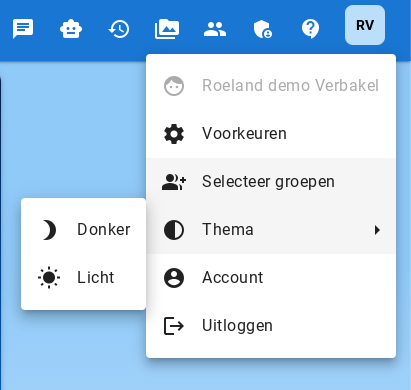 Thema-Auswahlmenü