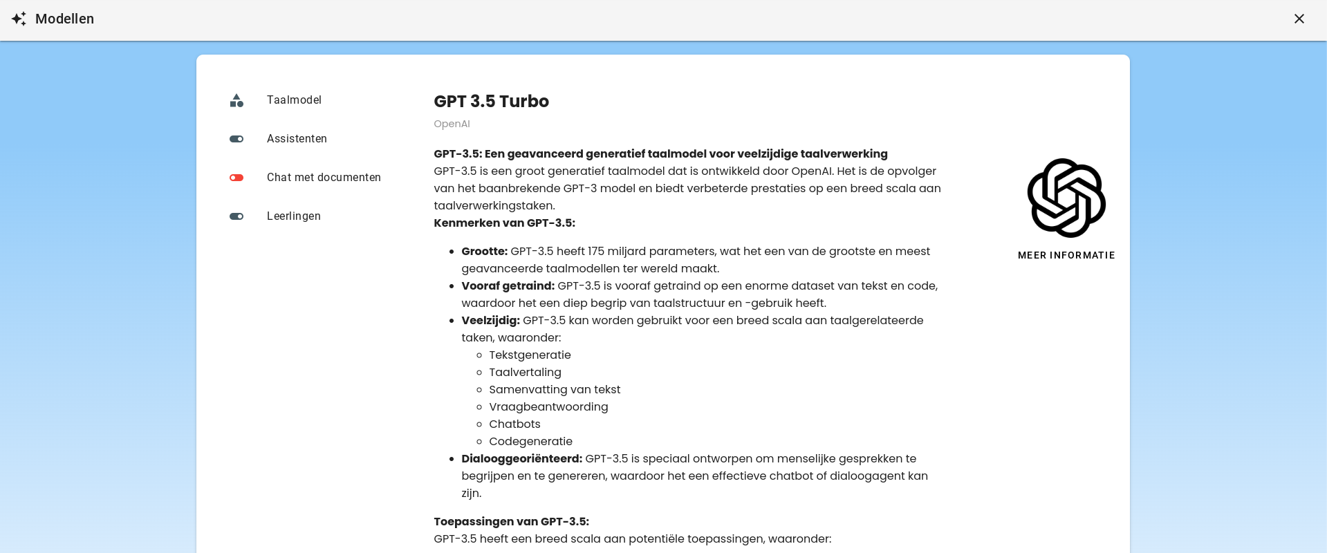 Modellübersicht