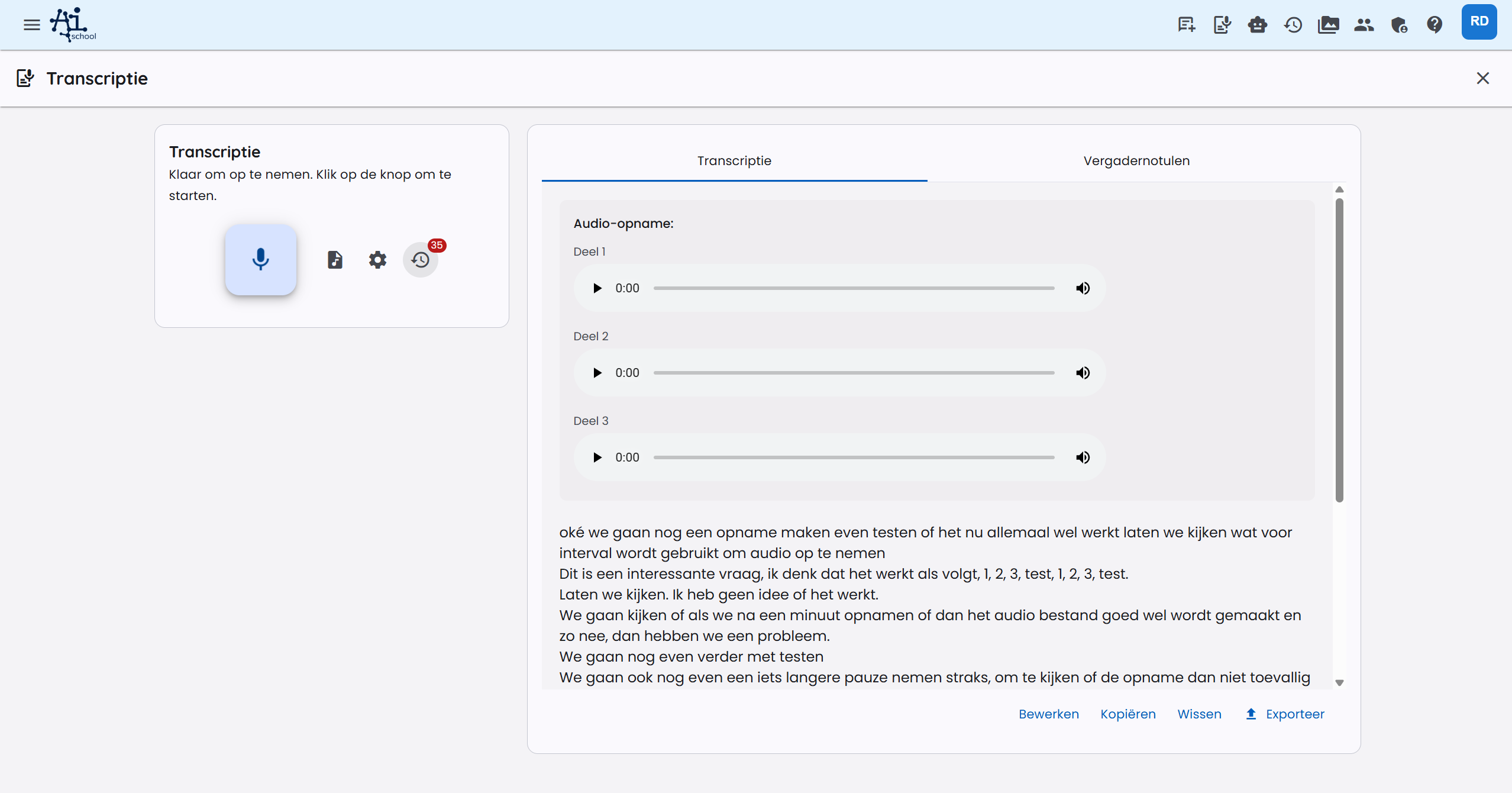 Transkription geladen
