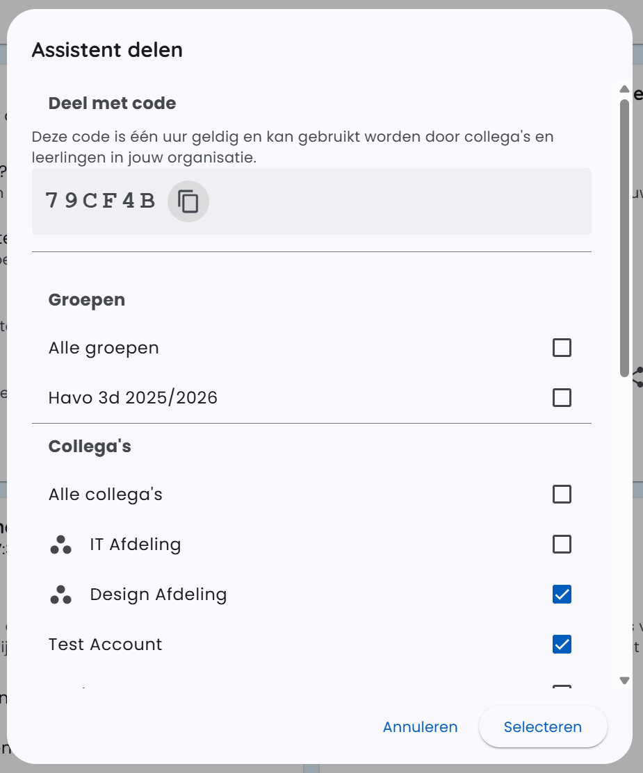 Sharing with code