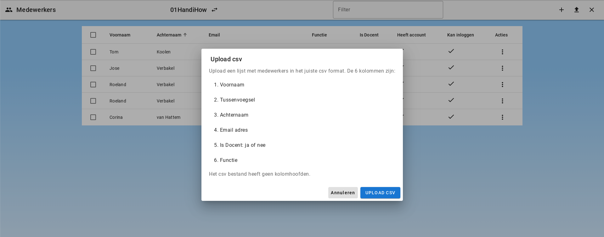 Upload Employees via CSV