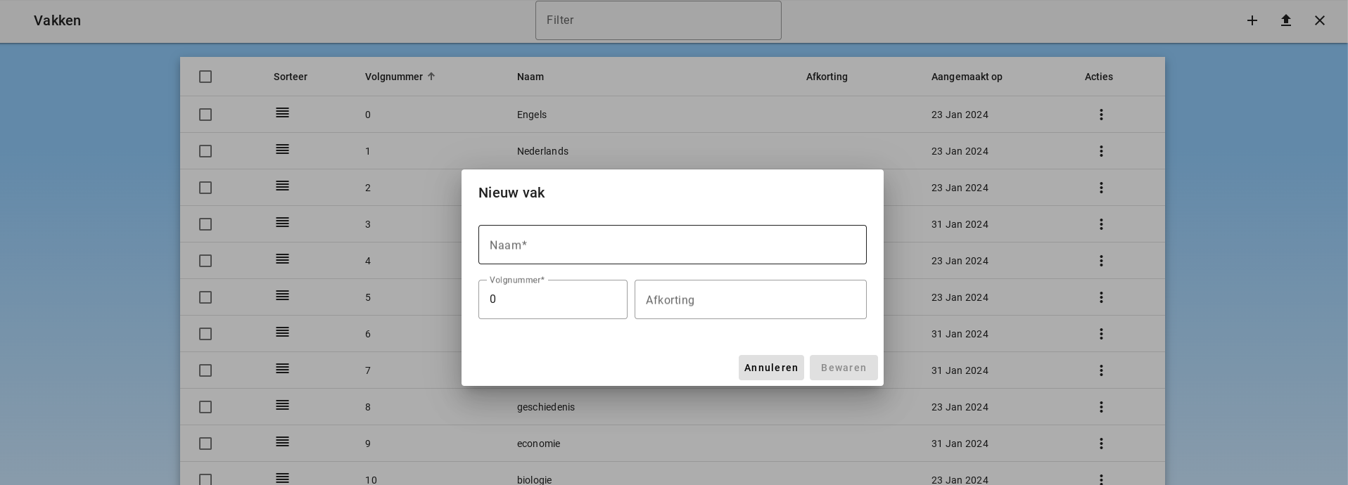 Add Subject