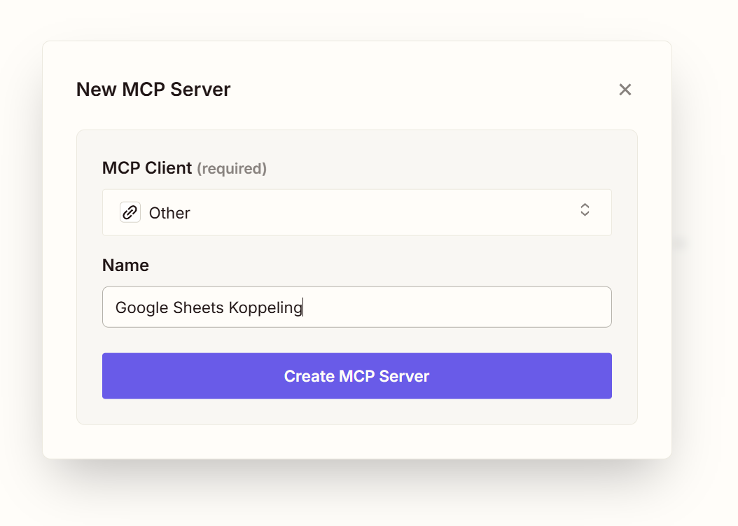Criar novo servidor MCP
